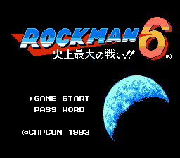 Rockman 6  - Chuto-Hampa Title Screen